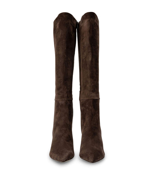 Botas de Tacon Tony Bianco Apollo Espresso Suede 10.5cm Chocolate | BECSO68617