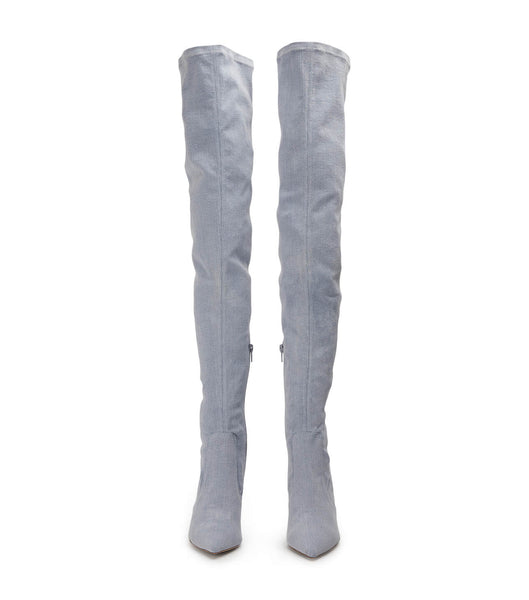 Botas de Tacon Tony Bianco Avah Denim Stretch 10.5cm Azules | BECSD32919