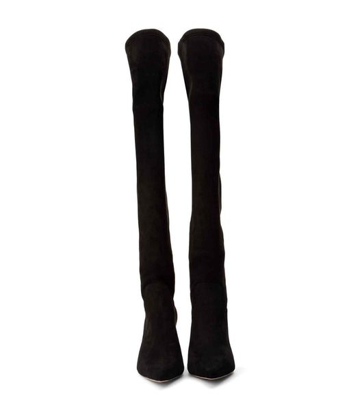 Botas de Tacon Tony Bianco Estella Black Stretch Suede 8.5cm Negras | ECEAH15570