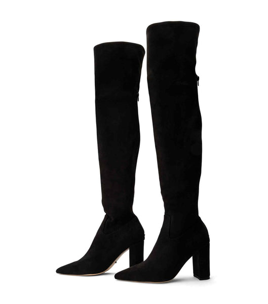 Botas de Tacon Tony Bianco Estella Black Stretch Suede 8.5cm Negras | ECEAH15570