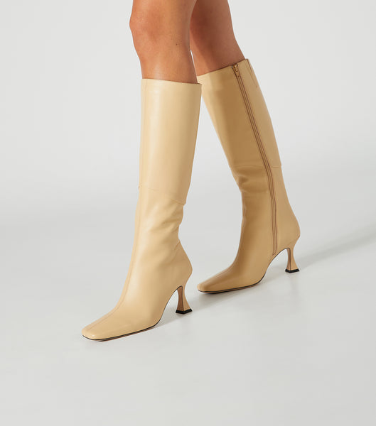 Botas de media pantorrilla Tony Bianco Fantasy Butter Nappa 8cm Amarillo | AECWC40737