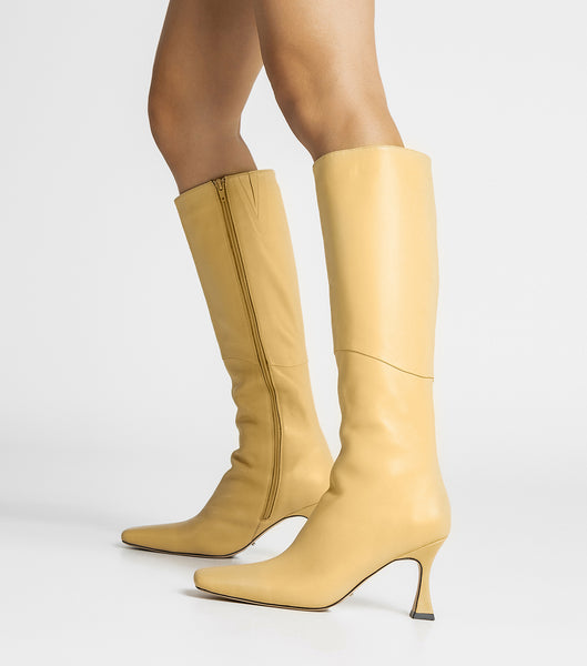 Botas de media pantorrilla Tony Bianco Fantasy Butter Nappa 8cm Amarillo | AECWC40737