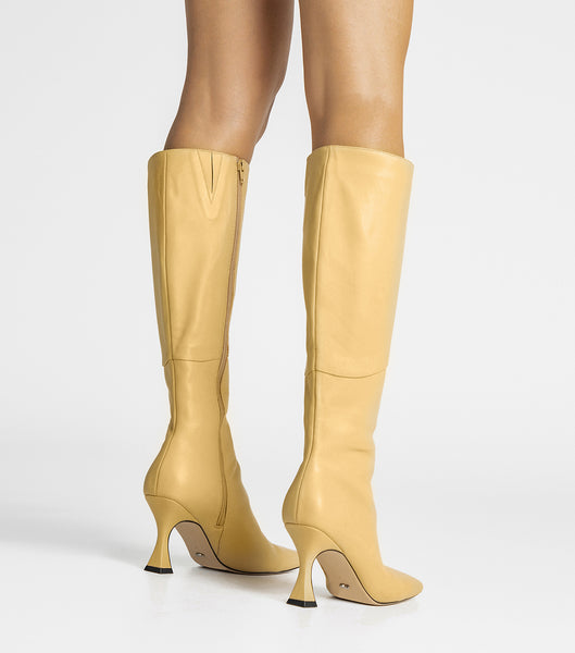 Botas de media pantorrilla Tony Bianco Fantasy Butter Nappa 8cm Amarillo | AECWC40737