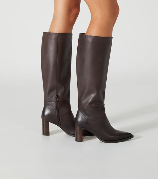 Botas de media pantorrilla Tony Bianco Peppe Choc Como 7.5cm Chocolate | ECQCS15094