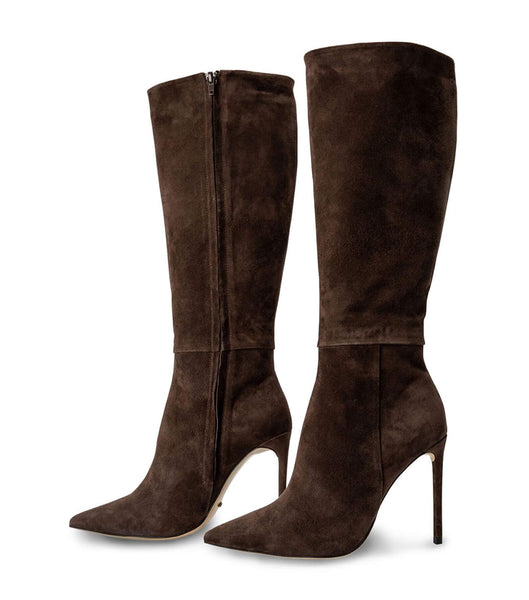 Botas hasta las rodillas Tony Bianco Apollo Espresso Suede 10.5cm Chocolate | GECUC39513