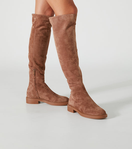 Botas hasta las rodillas Tony Bianco Chasey Saddle Suede 4.5cm Marrones | ECZPD24377