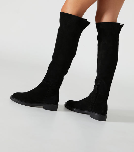 Botas hasta las rodillas Tony Bianco Chasey Black Suede 4.5cm Negras | LECSX26896