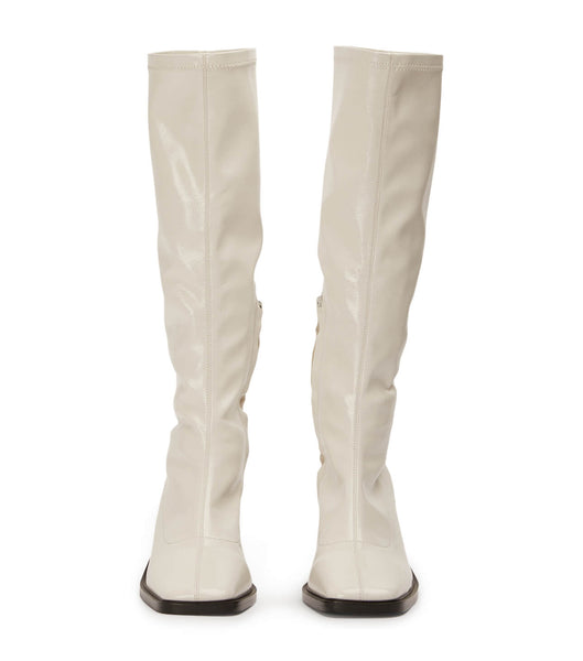 Botas hasta las rodillas Tony Bianco Damon Ecru Crinkle Patent 7.5cm Blancas | GECEC20365