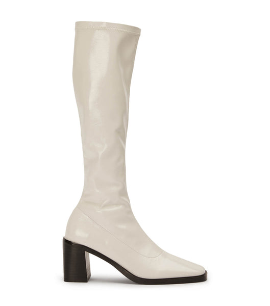 Botas hasta las rodillas Tony Bianco Damon Ecru Crinkle Patent 7.5cm Blancas | GECEC20365