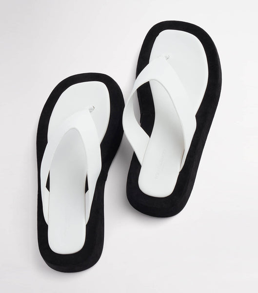 Chanclas Tony Bianco Ives Milk Capretto 3.5cm Blancas | ECCVG73006