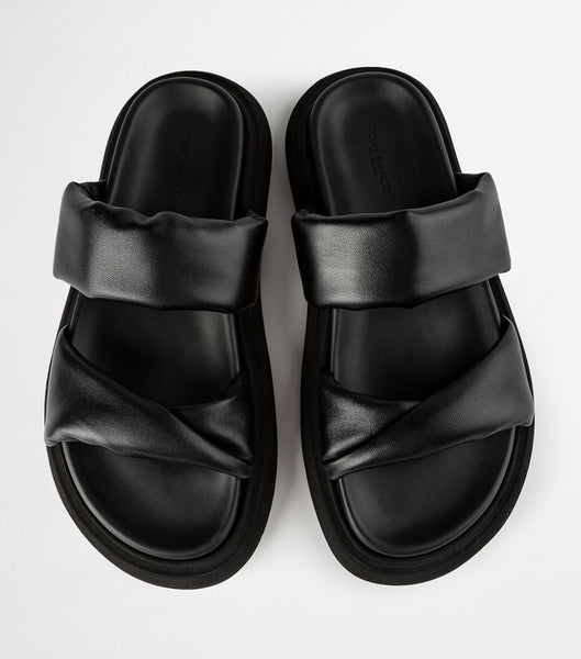 Chanclas Tony Bianco June Black Nappa 3cm Negras | ZECMJ17495