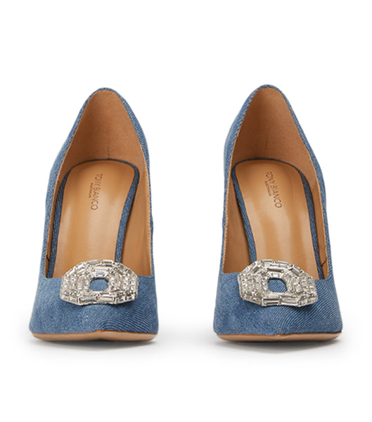 Court Shoes Tony Bianco Alison Washed Denim 10.5cm Azules | SECNY54103