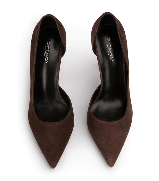 Court Shoes Tony Bianco Alyx Espresso Suede 10.5cm Chocolate | TECWZ95940