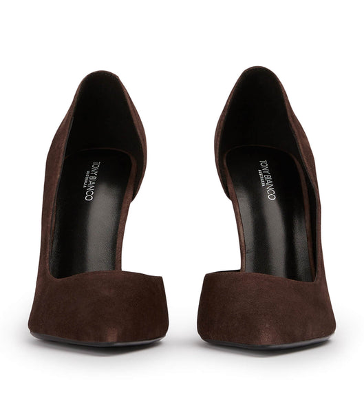 Court Shoes Tony Bianco Alyx Espresso Suede 10.5cm Chocolate | TECWZ95940