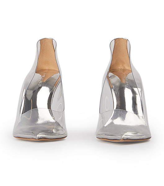 Court Shoes Tony Bianco Dolly Clear Vinylite/Silver 9.5cm Plateadas | ECICD33244