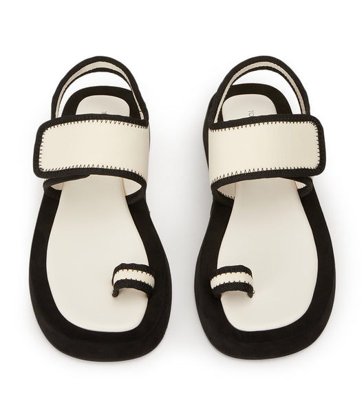 Flat Sandals Tony Bianco Iso White/Black Neoprene 3.5cm Blancas Negras | SECNY80266