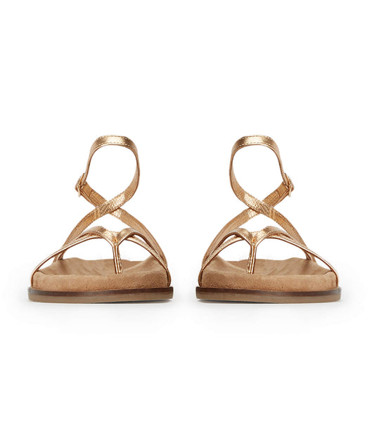 Flat Sandals Tony Bianco Lucie Antique Gold Nappa 1.5cm Doradas | TECWZ50459