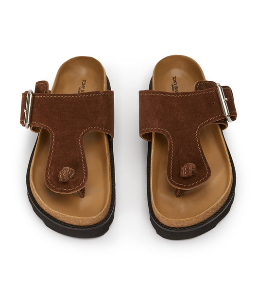 Flat Sandals Tony Bianco Marlo Choc Suede 3cm Marrones | XECGW10705