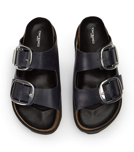 Flat Sandals Tony Bianco Marty Black Wax Negras | ECJVR86163