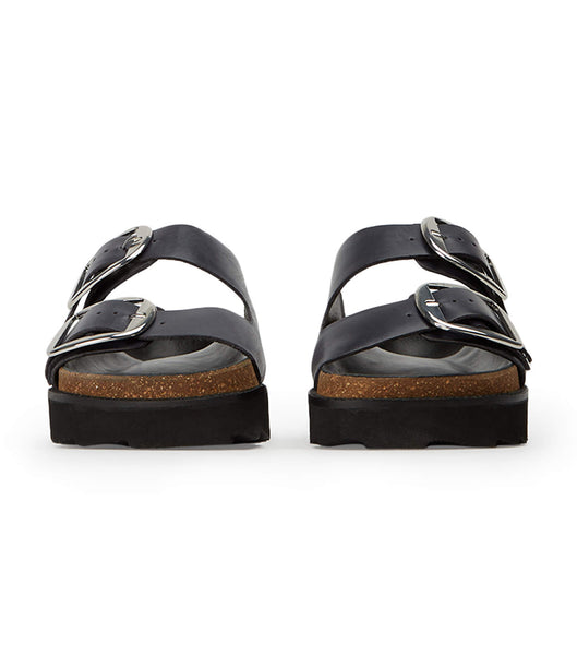 Flat Sandals Tony Bianco Marty Black Wax Negras | ECJVR86163