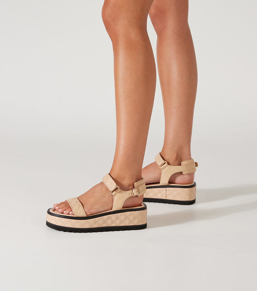 Flat Sandals Tony Bianco Zahara Beech Nappa 6cm Beige | FECUI27096