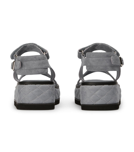 Flat Sandals Tony Bianco Zahara Steel Grey Suede 6cm Gris | ECJVR58541