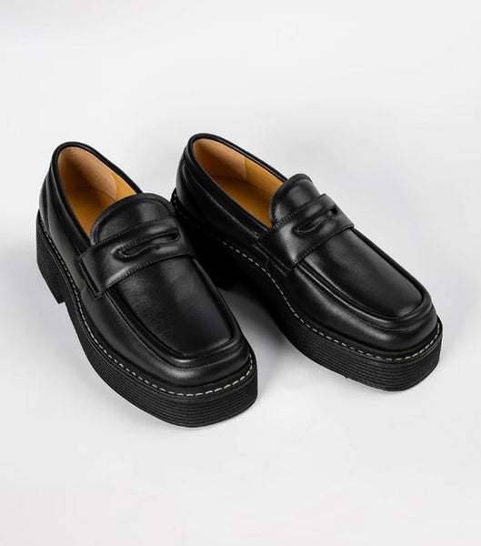 Loafers Tony Bianco Granite Black Nappa 5cm Gris Negras | XECBH23290