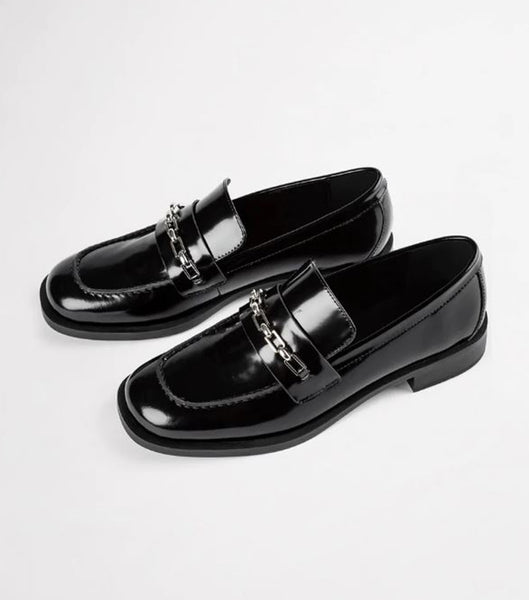 Loafers Tony Bianco Rebecca Black Hi Shine 2.5cm Negras | ECJZR71656