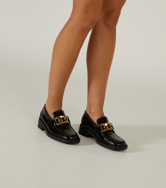 Loafers Tony Bianco Tia Black Hi Shine 4cm Negras | ZECMJ60597