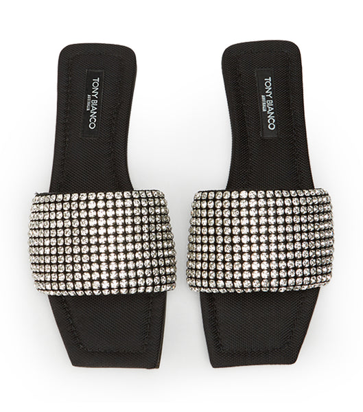 Sandalias Tony Bianco Ellery Crystal/Black 1.5cm Negras | BECSO76503