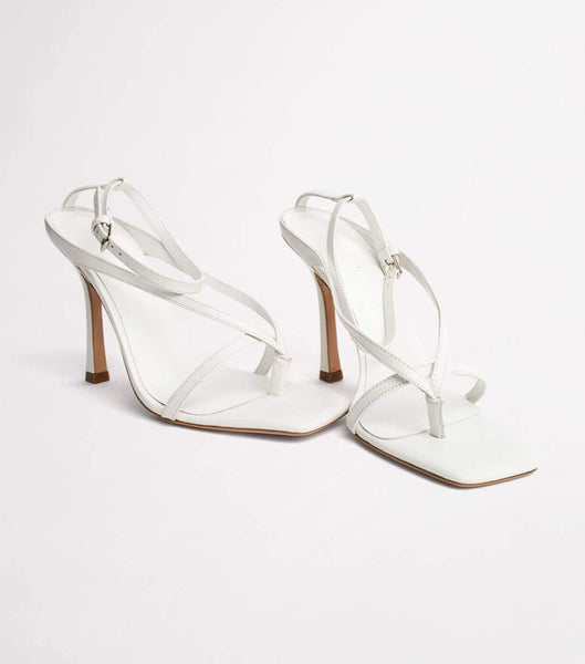 Sandalias de dedo Tony Bianco Faythe White Kid 10.5cm Blancas | YECGT89414