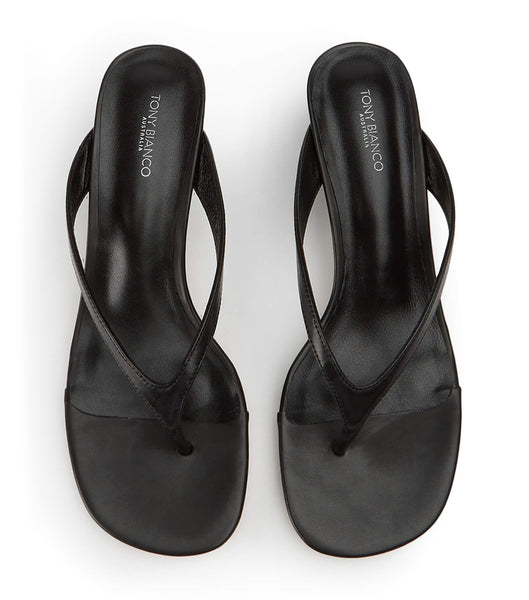 Sandalias de dedo Tony Bianco Krista Black Nappa 5cm Negras | PECER70021