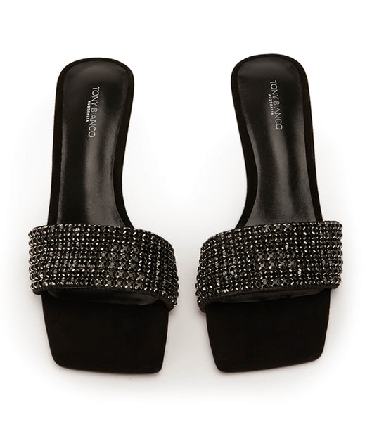 Tacones Brillantes Tony Bianco Amos Black Crystal/Black Suede 6.5cm Negras | TECWZ95729