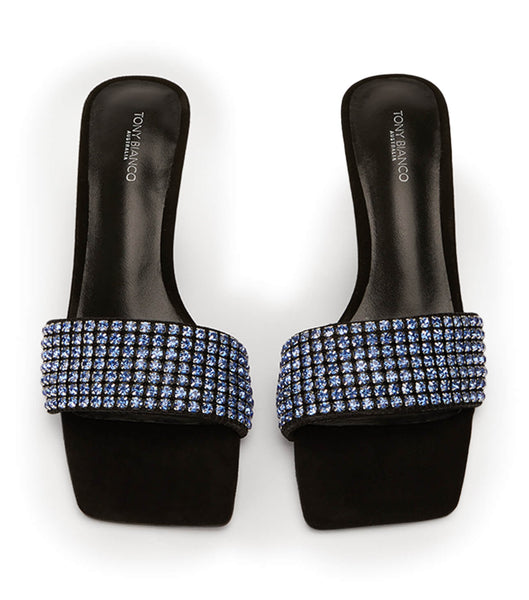 Tacones Brillantes Tony Bianco Amos Blue Crystal/Black Suede 6.5cm Azules Negras | DECKV31569