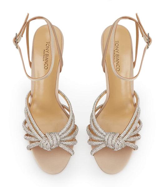 Tacones Brillantes Tony Bianco Kyla Nude Satin 11cm Beige | ECJKU99322