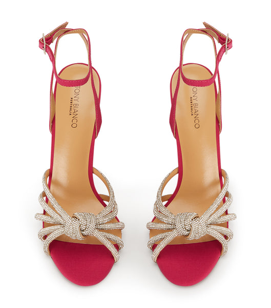 Tacones Brillantes Tony Bianco Kyla Persian Crepe 11cm Rojas | GECEC29717