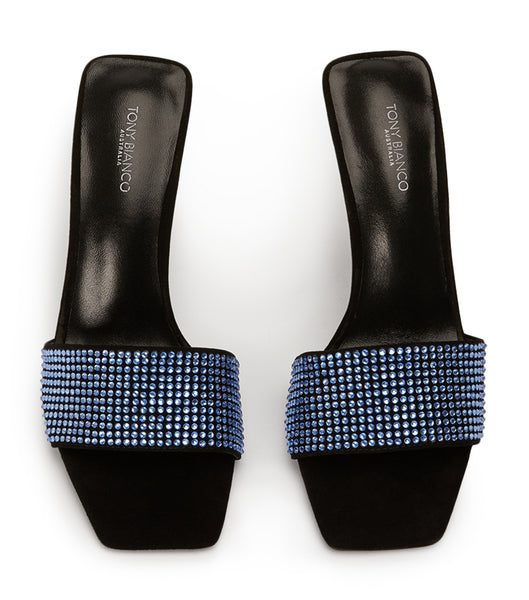 Tacones Brillantes Tony Bianco Naomi Blue Crystal/Black Suede 10.5cm Azules Negras | BECSO22688