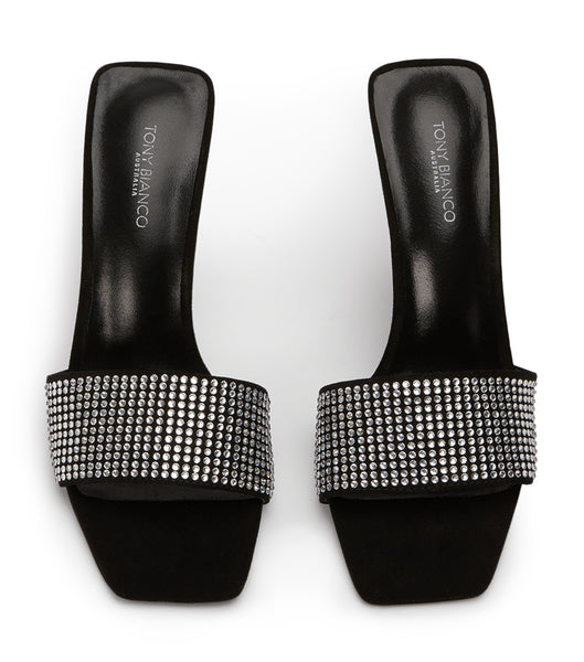 Tacones Brillantes Tony Bianco Naomi Clear Crystal/Black Suede 10.5cm Negras | ECEAH15894