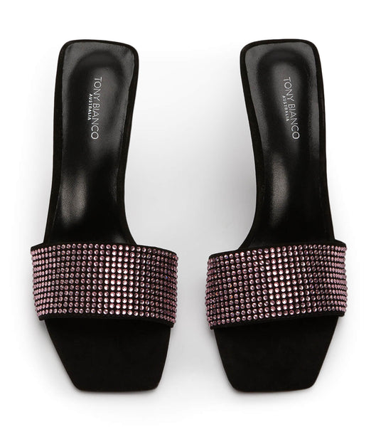 Tacones Brillantes Tony Bianco Naomi Pink Crystal/Black Suede 10.5cm Rosas Negras | ECNEJ62343