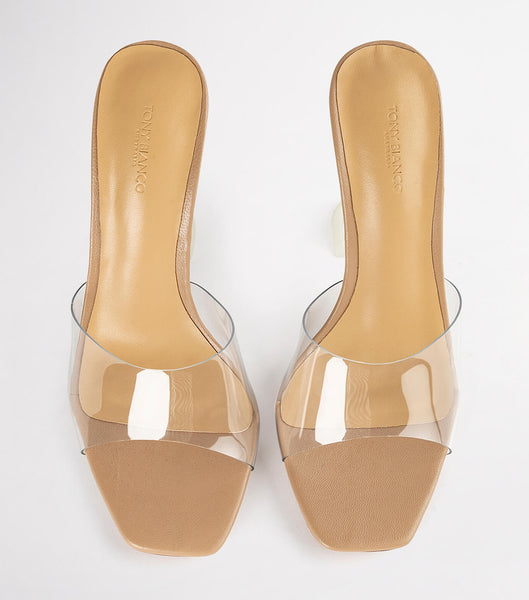 Tacones Brillantes Tony Bianco Serri Clear Vinylite/Skin Nappa 10.5cm Arena | ECJZR67197