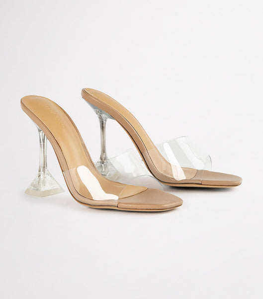 Tacones Brillantes Tony Bianco Serri Clear Vinylite/Skin Nappa 10.5cm Arena | ECJZR67197