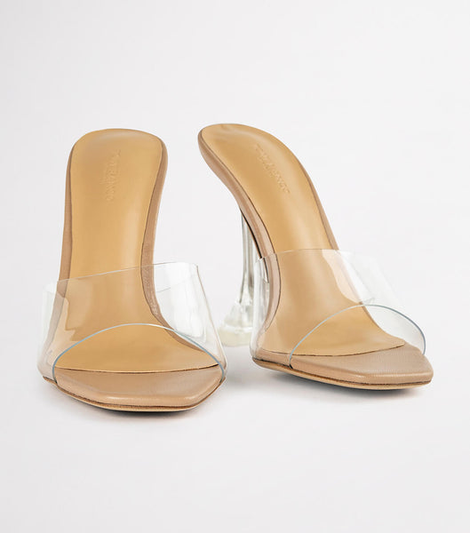 Tacones Brillantes Tony Bianco Serri Clear Vinylite/Skin Nappa 10.5cm Arena | ECJZR67197