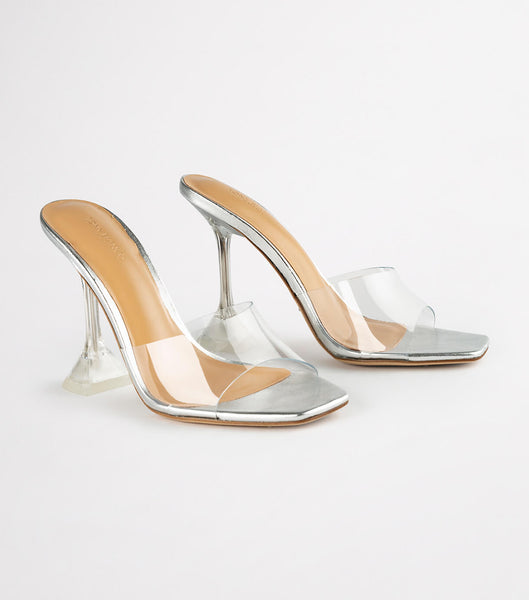 Tacones Brillantes Tony Bianco Serri Clear Vinylite/Silver 10.5cm Plateadas | LECSX63259