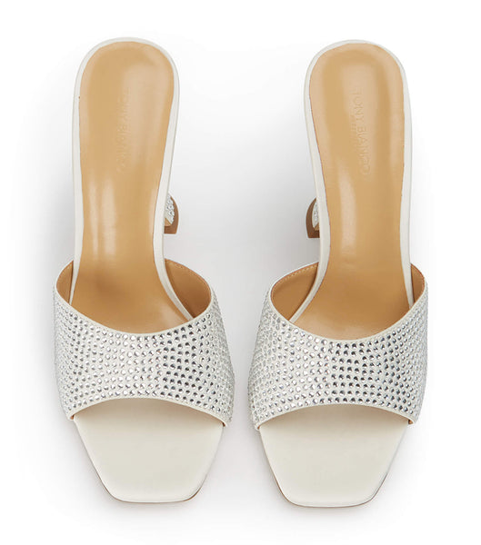 Tacones Brillantes Tony Bianco Serri Ivory Satin 10.5cm Blancas | FECHY18308