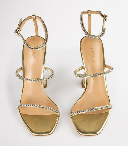 Tacones Brillantes Tony Bianco Shy Gold Nappa Metallic 10.5cm Doradas Metal | DECVO95543