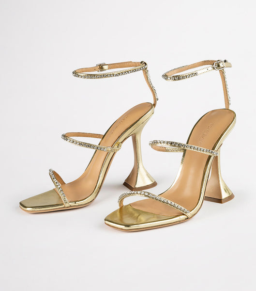 Tacones Brillantes Tony Bianco Shy Gold Nappa Metallic 10.5cm Doradas Metal | DECVO95543