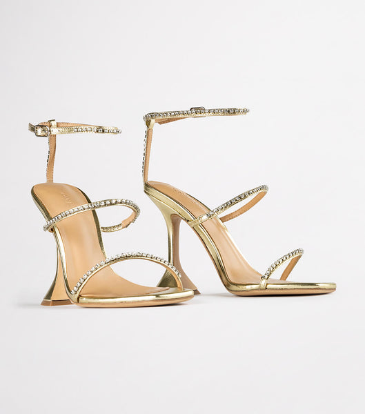 Tacones Brillantes Tony Bianco Shy Gold Nappa Metallic 10.5cm Doradas Metal | DECVO95543