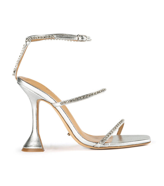 Tacones Brillantes Tony Bianco Shy Silver Nappa Metallic 10.5cm Plateadas Metal | SECVO47237