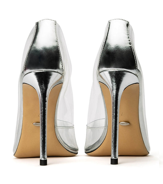 Tacones De Novia Tony Bianco Alijah Clear Vinylite/Silver 10.5cm Plateadas | ZECMJ73196