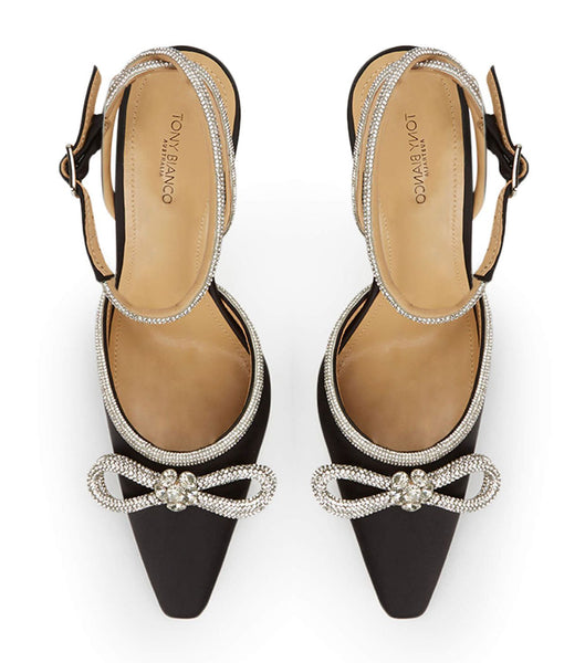 Tacones De Novia Tony Bianco Eros Black Satin 10.5cm Negras | ECCIF76550